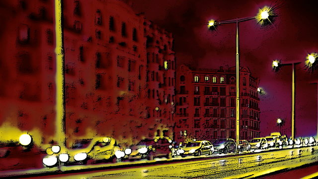 timelapse of a street scene in barcelona