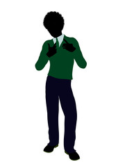 African American Teenager Illustration Silhouette