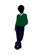 African American Teenager Illustration Silhouette