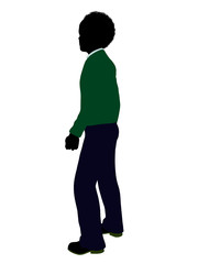 African American Teenager Illustration Silhouette