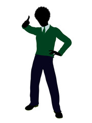 African American Teenager Illustration Silhouette