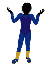 Male Teen Skier Illustration Silhouette