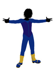 Male Teen Skier Illustration Silhouette