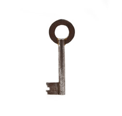 Old key isolated over a white background