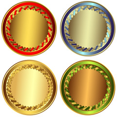 Set gold, silver and bronze awards (vector)