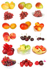 Set of  fruit isolated on the white.