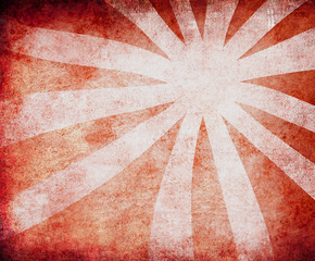 red vintage grunge background with sun rays