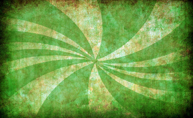green vintage grunge background with sun rays