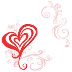 Congratulatory card with the Valentine's day.