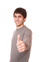 Closeup of a happy young man