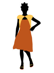 African American Teenager Illustration Silhouette