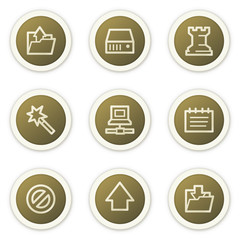 Fototapeta premium Data web icons, brown circle buttons series