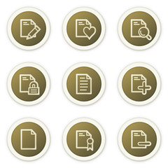 Document web icons set 2,  brown circle buttons series