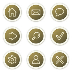 Basic web icons, brown circle buttons series