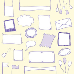 Doodle banners and frames with copy space