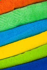 Colour terry towels combined by pile