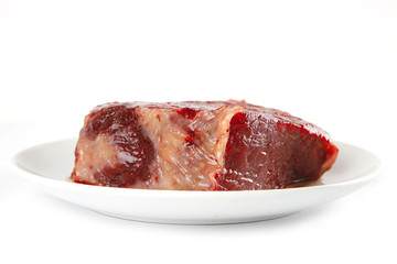 raw meat on tray