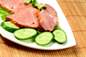 Bacon and green cucumber