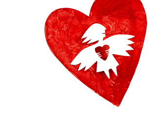 Angel of love with heart