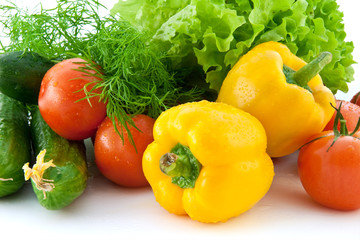 Fresh vegetables for salad