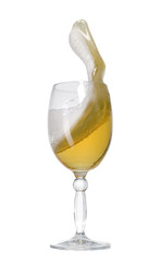 Glass of golden cold beer