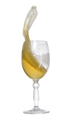 Glass of golden cold beer