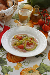 Carpaccio di pesce spada con peperoni - Antipasti