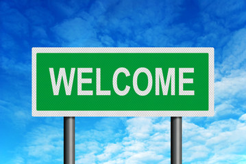 Welcome sign sky