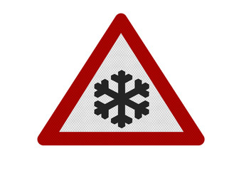 risk of ice sign isolated