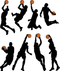 basketball players silhouettes
