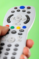 Hand holding interactive remote control