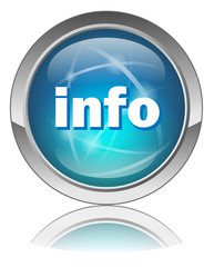 Bouton bleu vecteur “INFO” (Information Service Conseils Aide)
