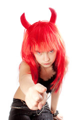 Red hair devil girl