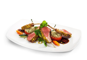 Lamb Chops and Vegetables