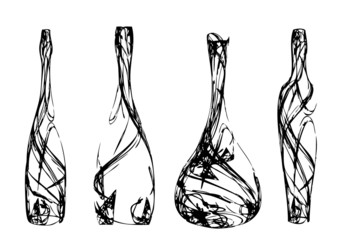 Set of the stylized bottles