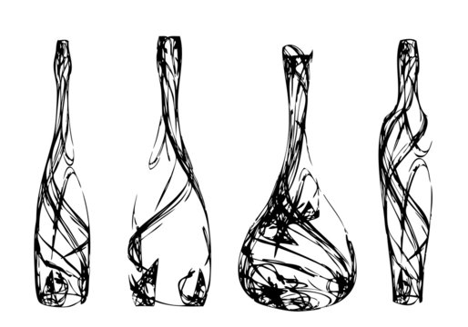 Set of the stylized bottles