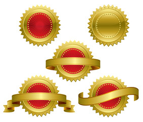 Gold Red Medallions