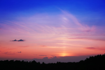 Sunset sky.