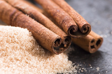 aromatic spices with brown sugar - cinnamon