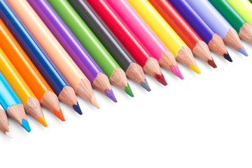 Color pencils  on white background