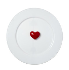 heart shape love romance plate dish