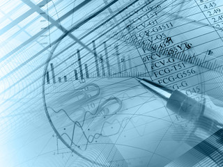 Pen, ruler and buildings