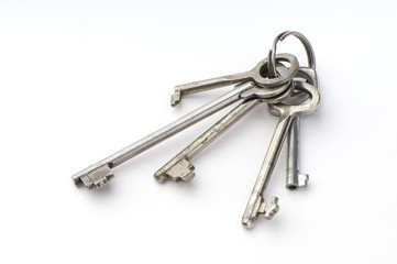 metal keys on white