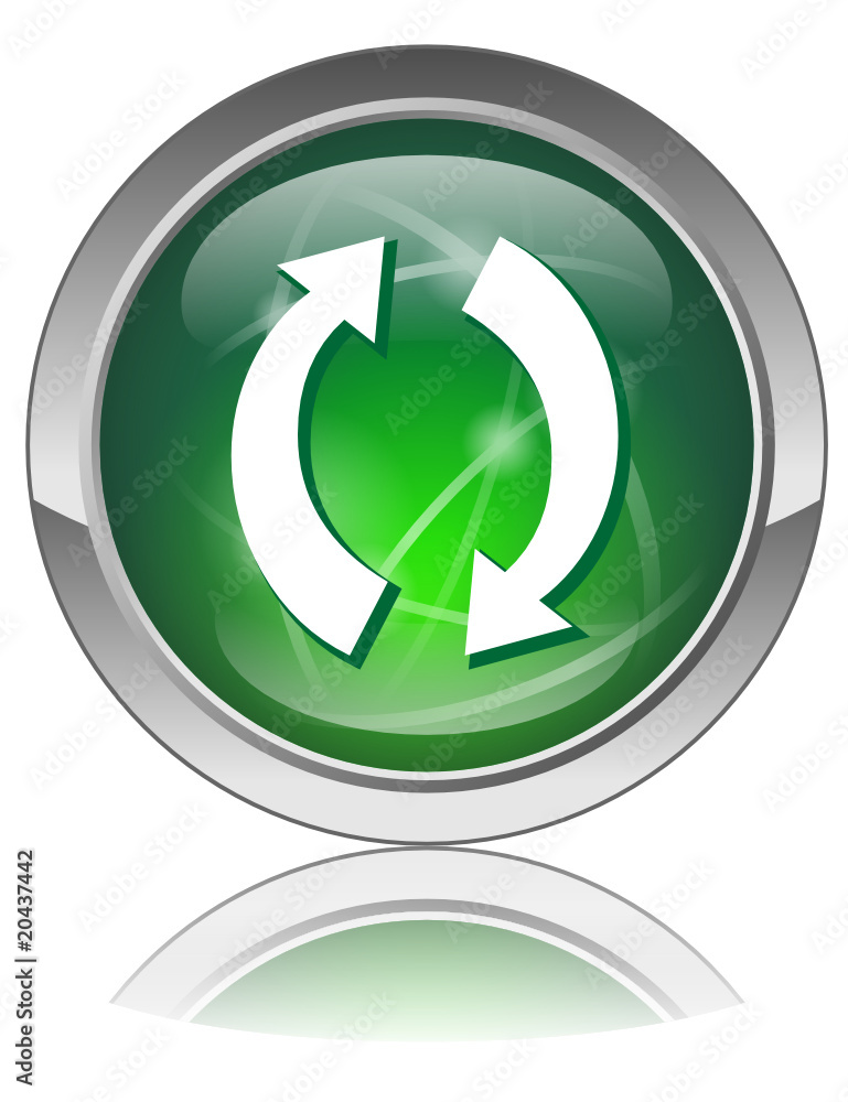Poster refresh web button (green update recycle arrows new sign vector)