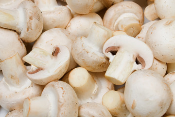 White button mushrooms