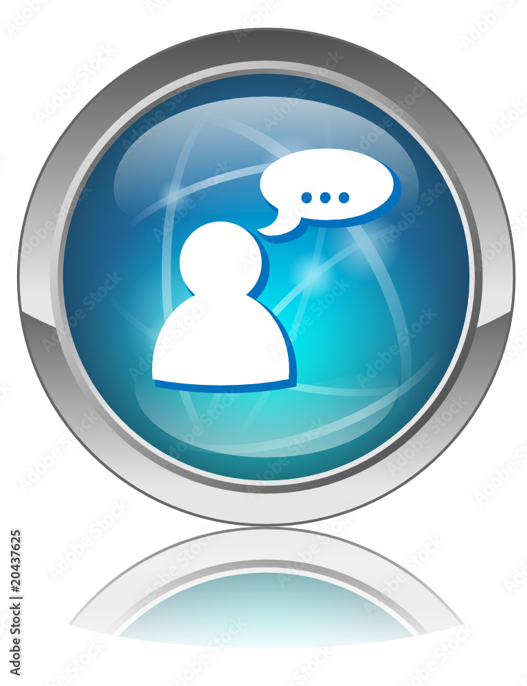Poster vector web button with chat symbol (networking social online)