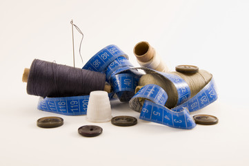 sewing kit isolated on a white background