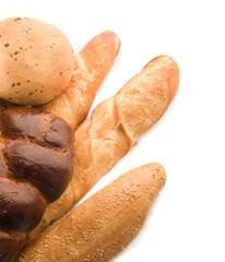 Assortment Bread Border.Isolated on white