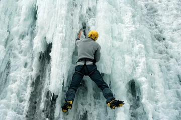 Foto op Aluminium Ice climbing in Kamenetz-Podolsk, Ukraine. © vetal1983