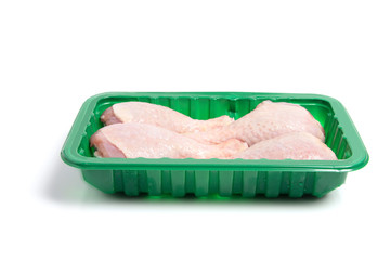 Raw Chicken Drumsticks in Tray